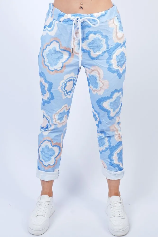 Abstract Tie Dye Print Drawstring Waistband Pants