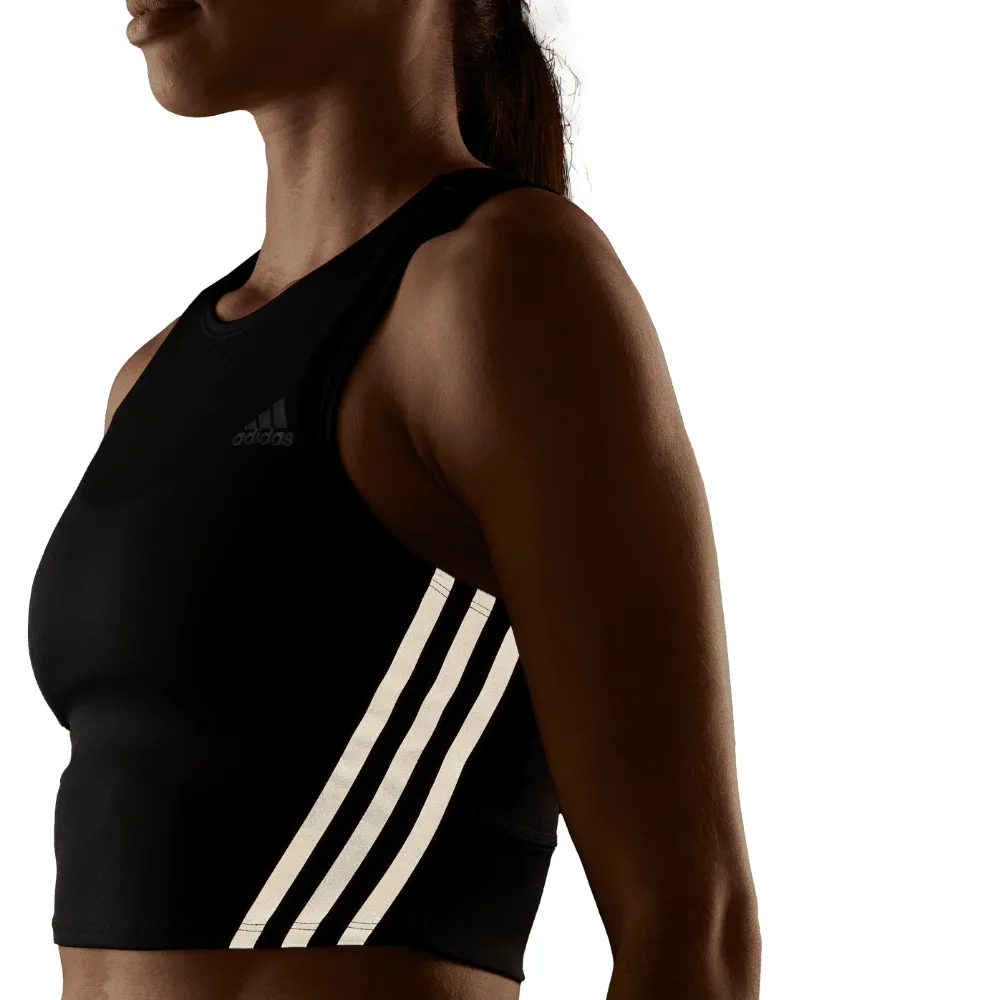 Adidas Women's Run Icons 3-Stripes Cooler Running Crop Top