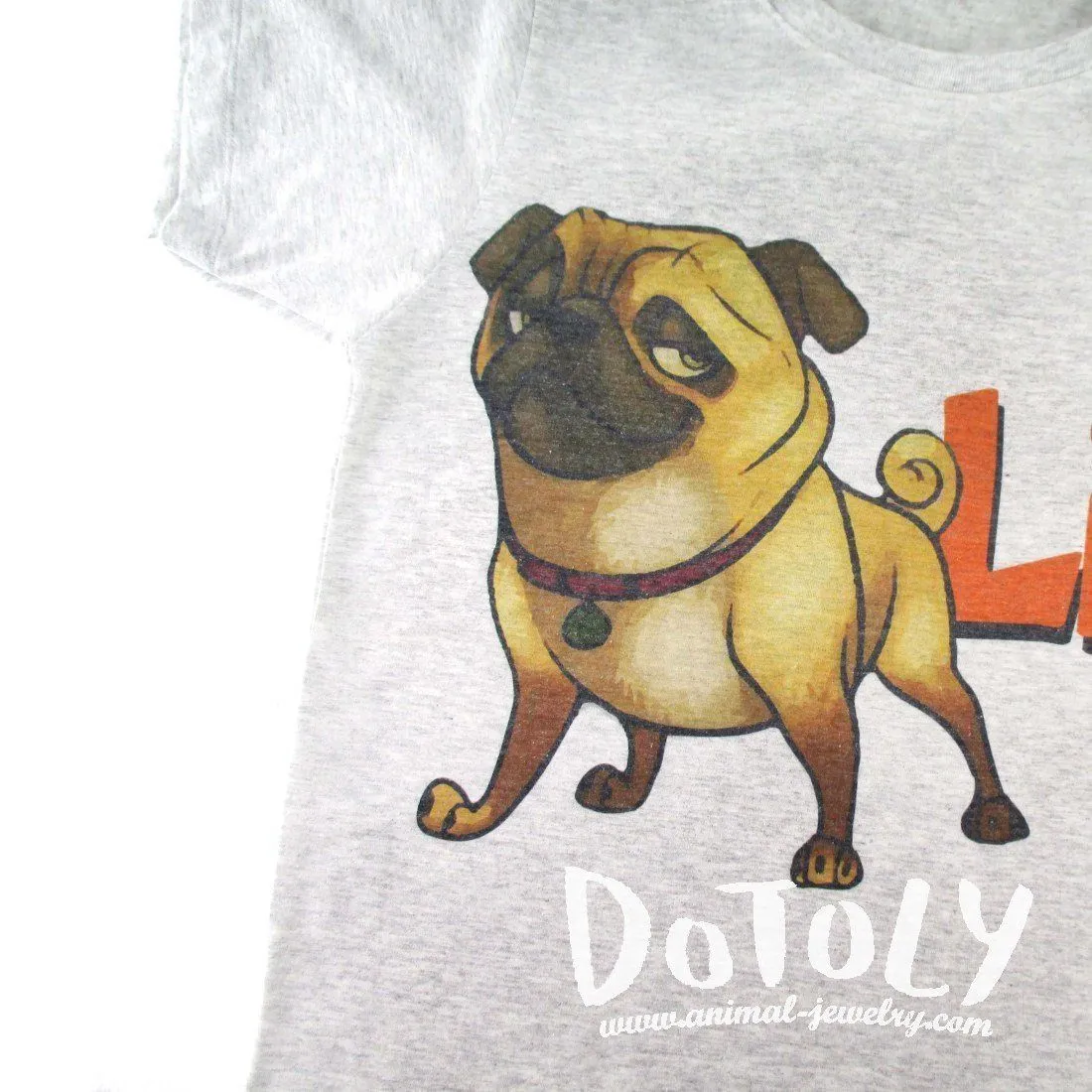 Adorable Pug Life Illustrated Graphic Print T-Shirt | DOTOLY