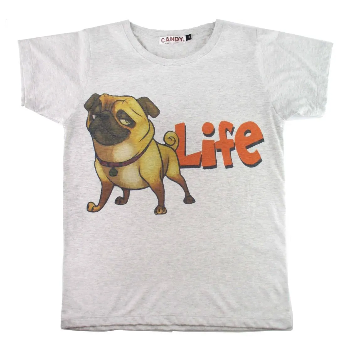 Adorable Pug Life Illustrated Graphic Print T-Shirt | DOTOLY