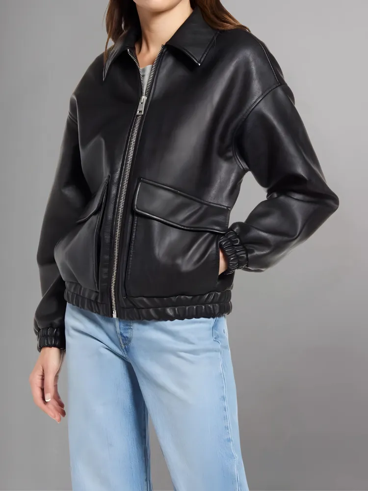 Aida Black A-2 Bomber Jacket