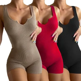 Body Suit with Shorts and No Sleeves