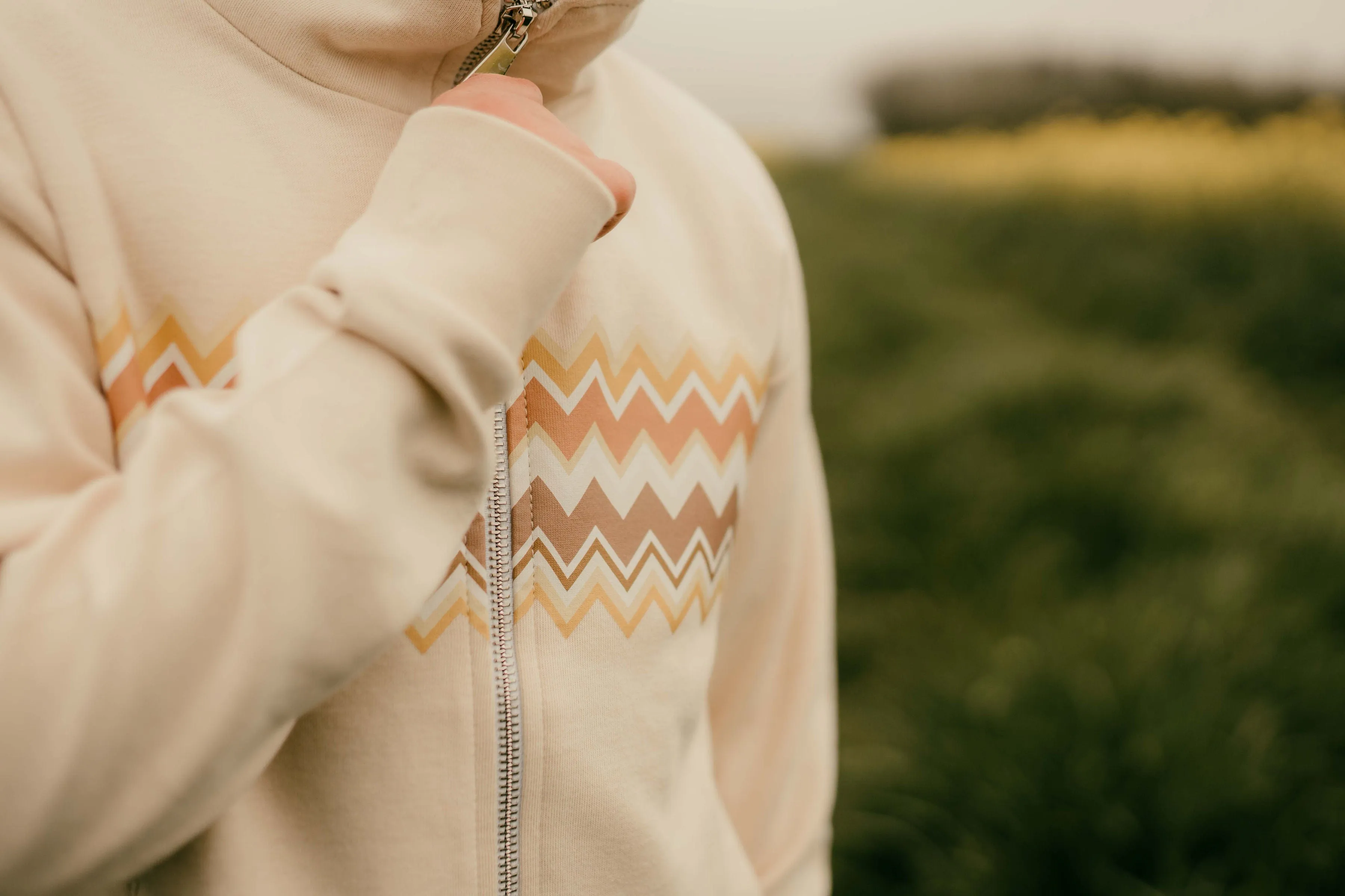 Boys Cream Zig Zag Tracksuit