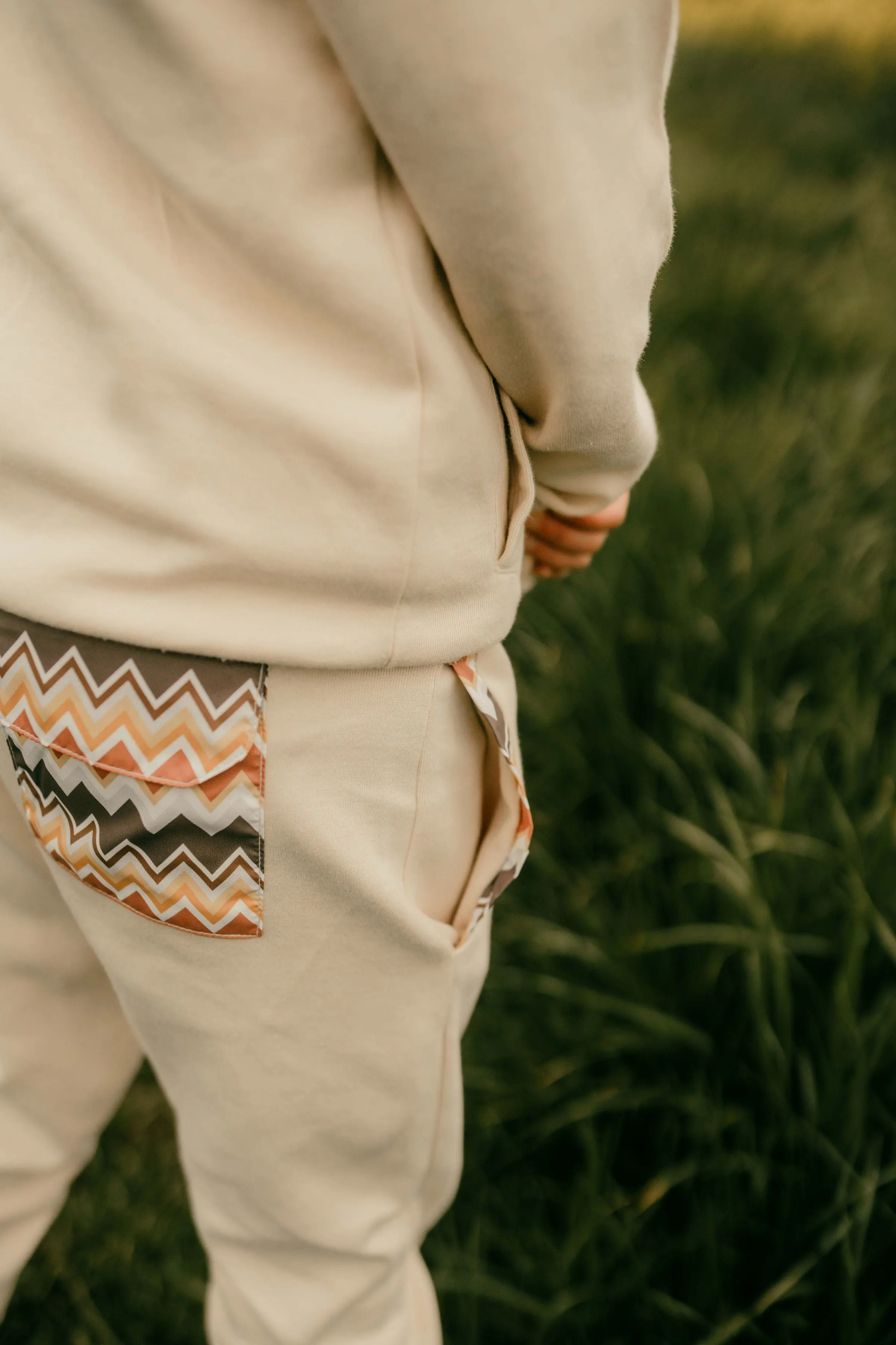 Boys Cream Zig Zag Tracksuit