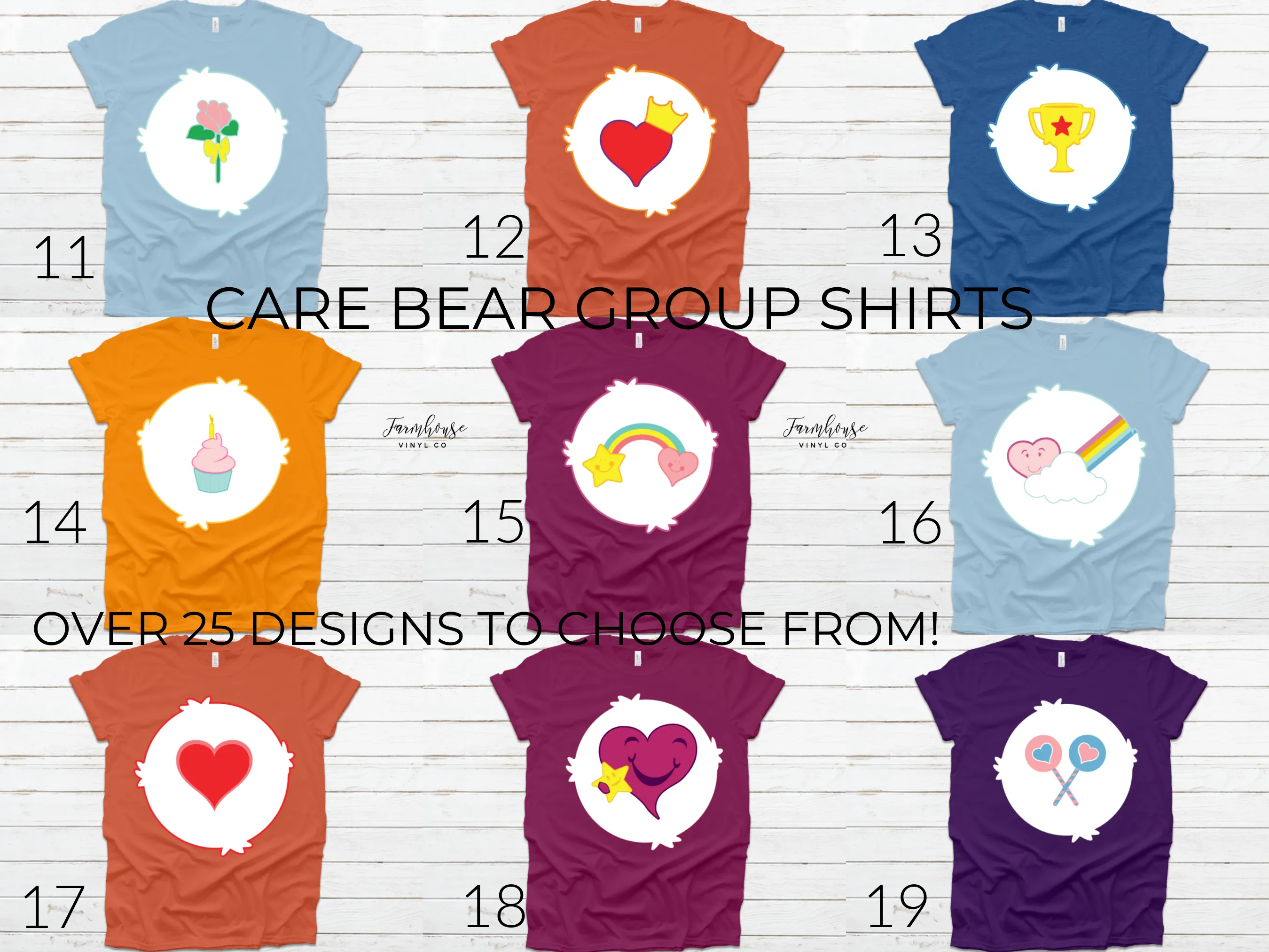 Care Bear Group Costume Matching Shirts