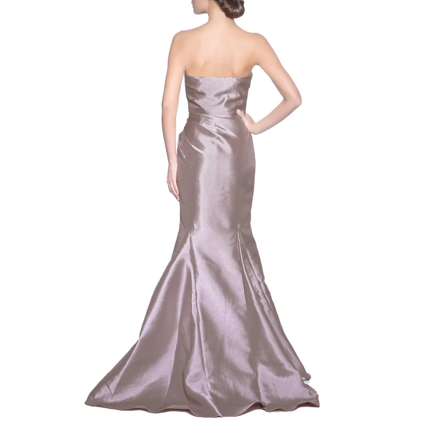 Champagne Mikado Strapless Gown