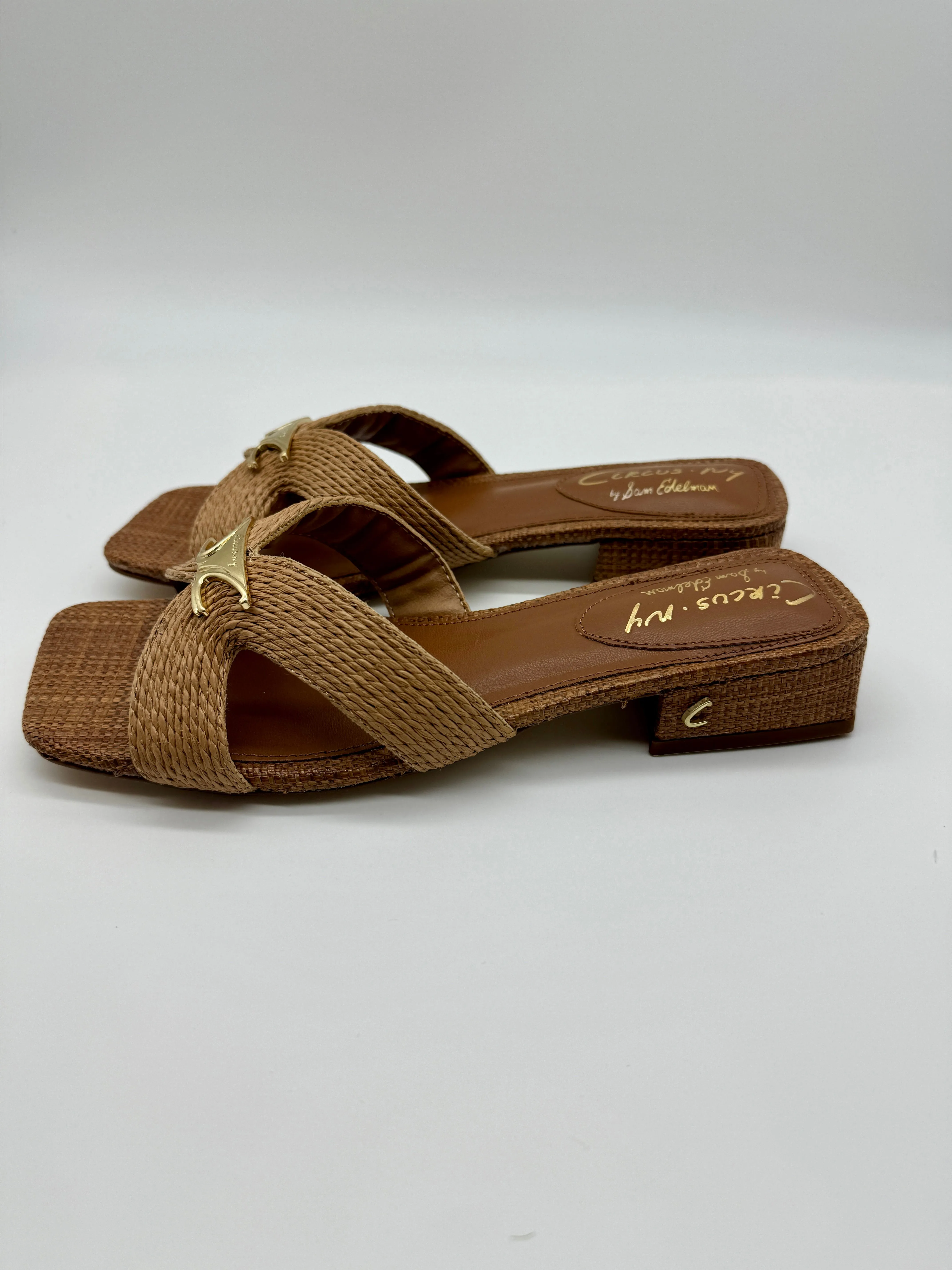 Circus NY by Sam Edelman Joella Weave Slide Sandals in Cognac