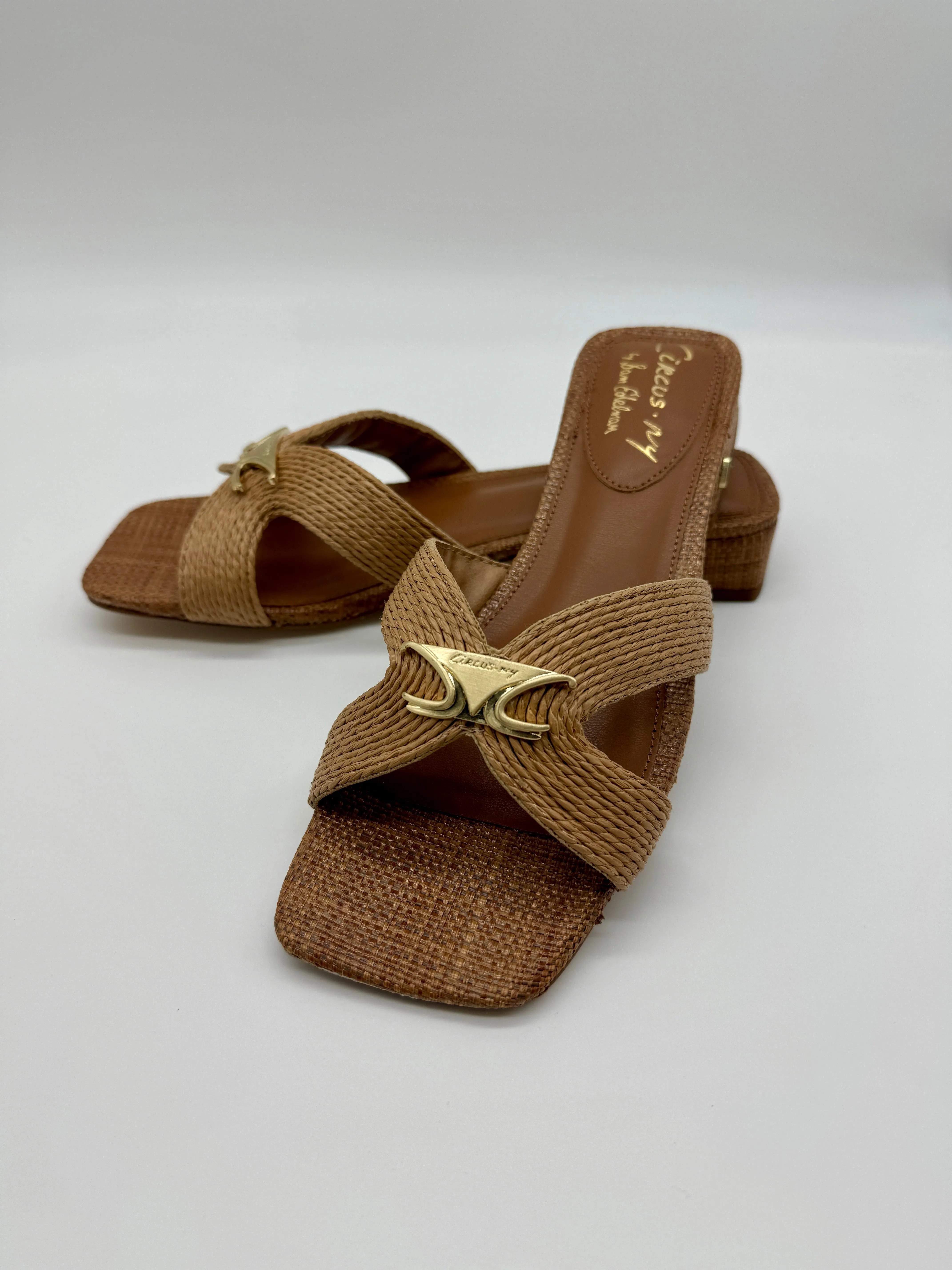 Circus NY by Sam Edelman Joella Weave Slide Sandals in Cognac