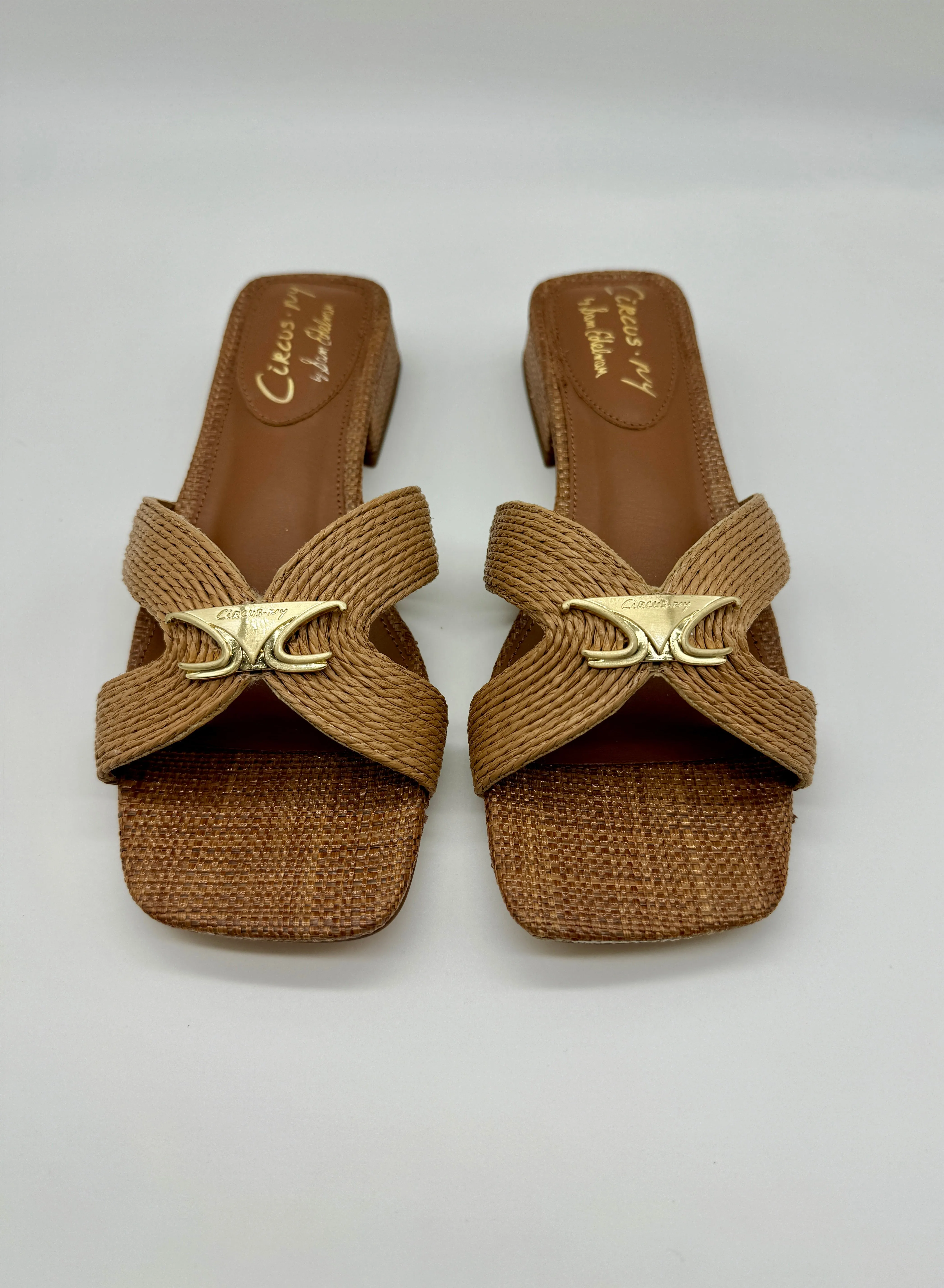 Circus NY by Sam Edelman Joella Weave Slide Sandals in Cognac