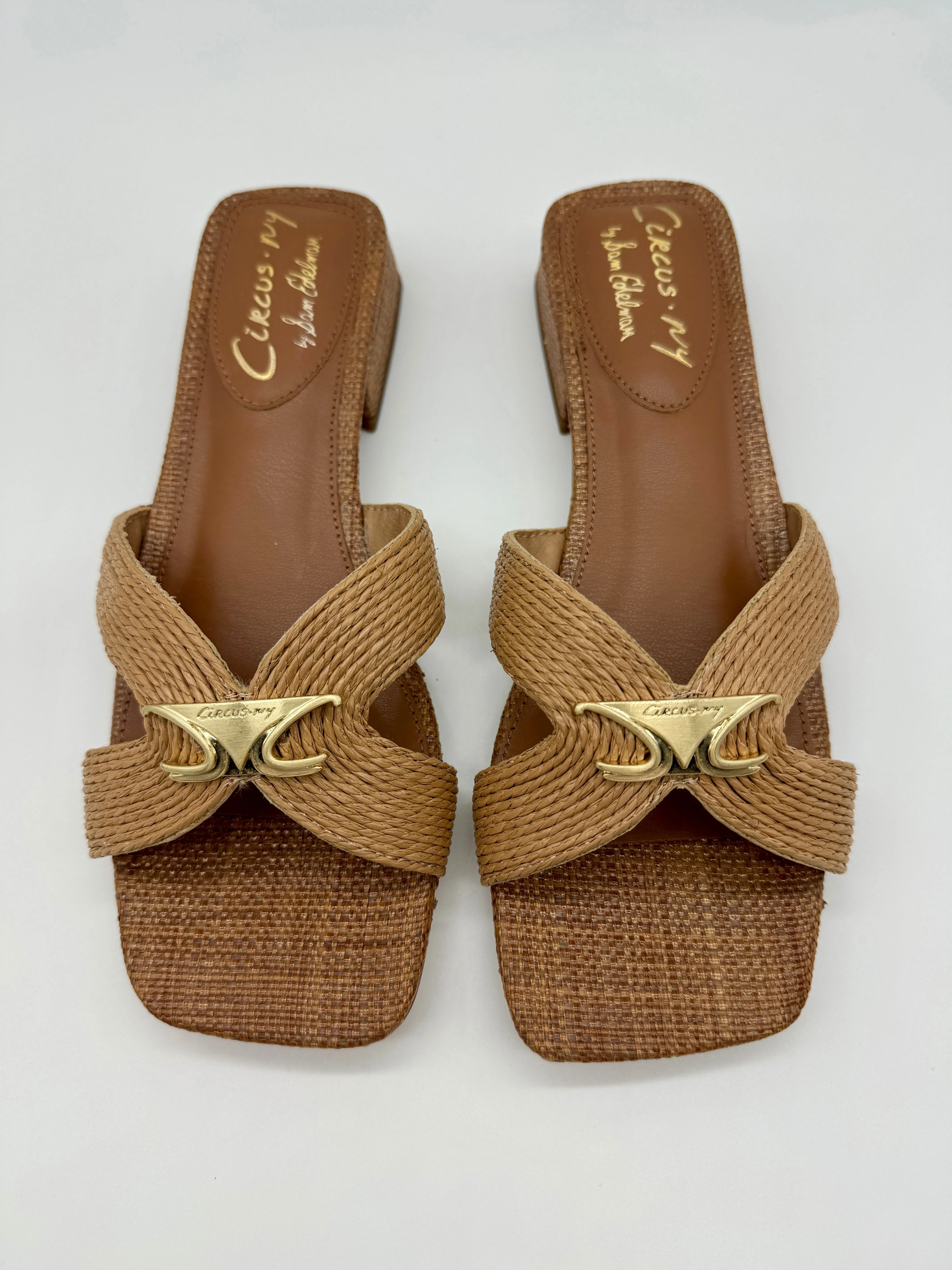 Circus NY by Sam Edelman Joella Weave Slide Sandals in Cognac