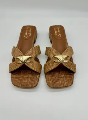 Circus NY by Sam Edelman Joella Weave Slide Sandals in Cognac