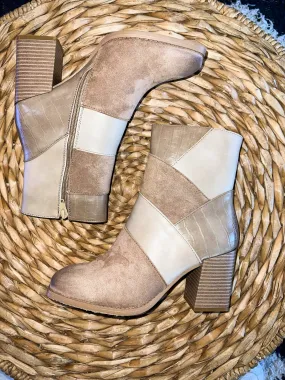 Color Block Textile Bootie