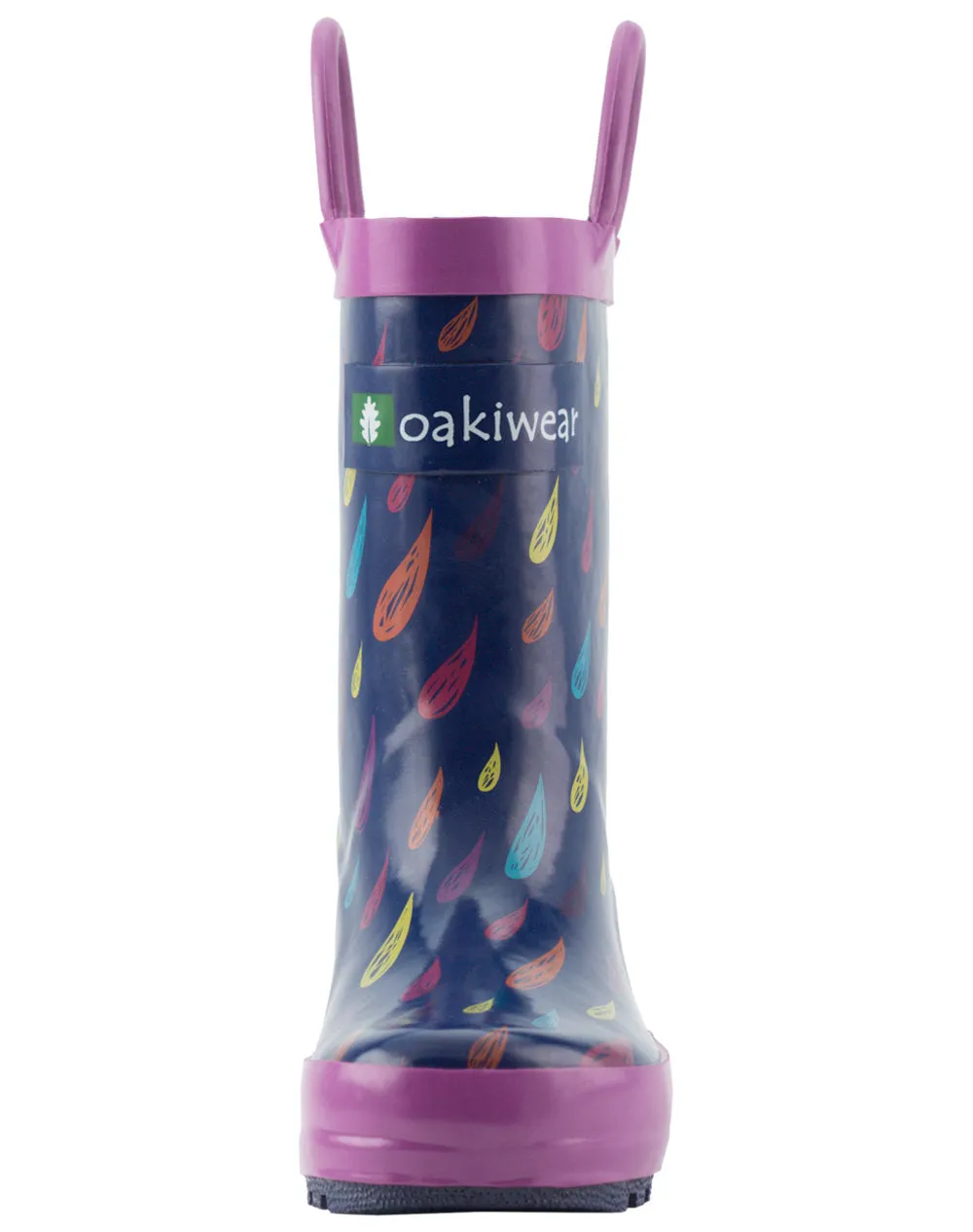 Colorful Raindrops Loop Handle Rubber Rain Boots