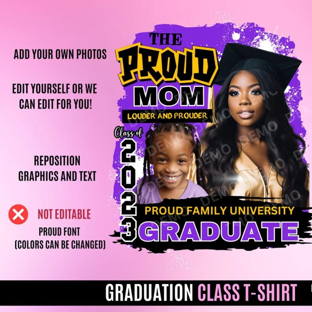 Custom Photo&Name Special Number Graduation T-Shirt Class of 2024 Graduation Gift