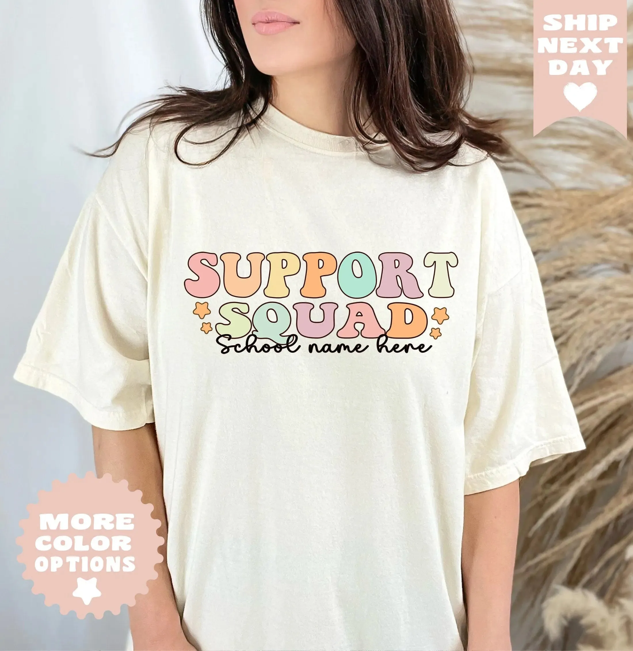 Custom support squad School Name Shirt , Support Squad Shirt, Support Teacher T-Shirt, Custom School Name Shirt, School Support Staff