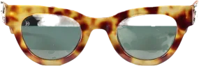 De Rococo Brown Cat Eye Sunglasses One Size