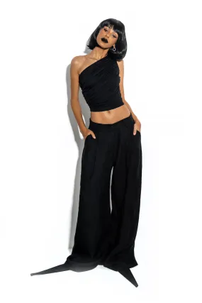 Draped one-shoulder top