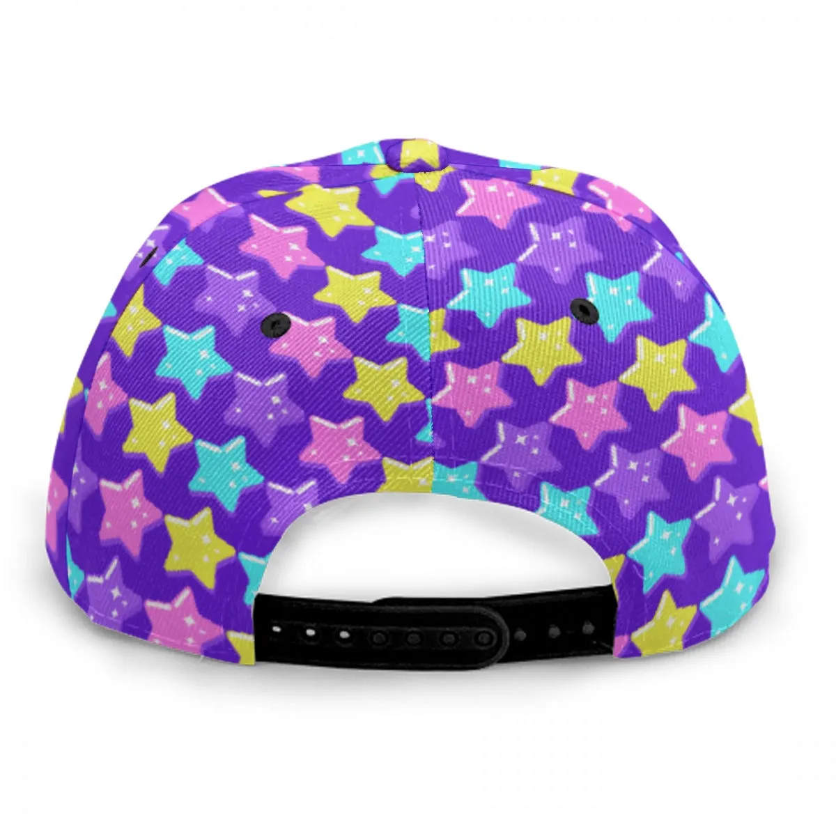 Electric Star Wave Indigo Purple Baseball Cap With Flat Brim