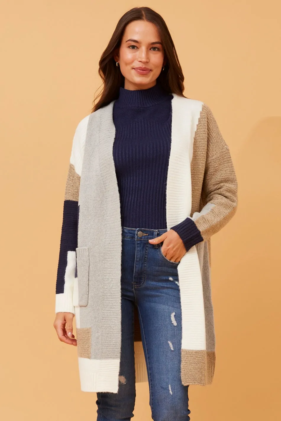 FLINDERS COLOR BLOCK KNIT CARDIGAN