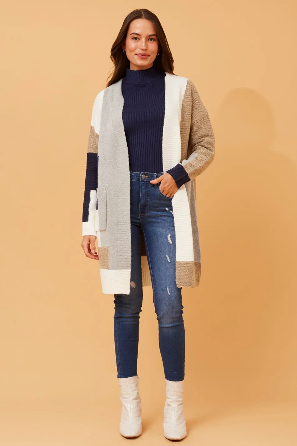 FLINDERS COLOR BLOCK KNIT CARDIGAN