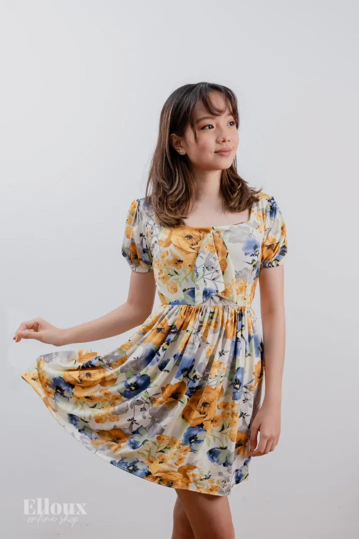 Floral Dolly Square Neck Mini Dress