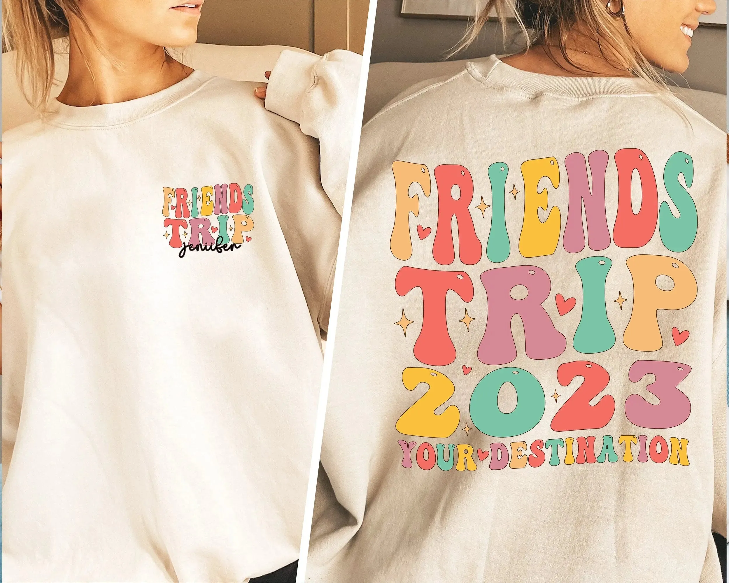 Friends Trip 2023 Shirt, Friends Trip Shirt, Custom Matching Graphic Shirts, Best Friend Gift, Friends Travel Shirt, Friends Vacation Shir