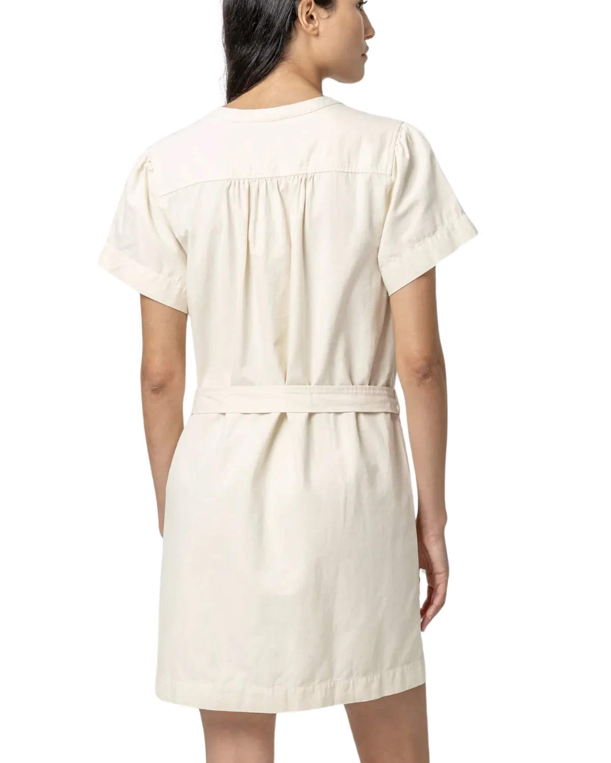 Half Placket Canvas Dress (Ecru)