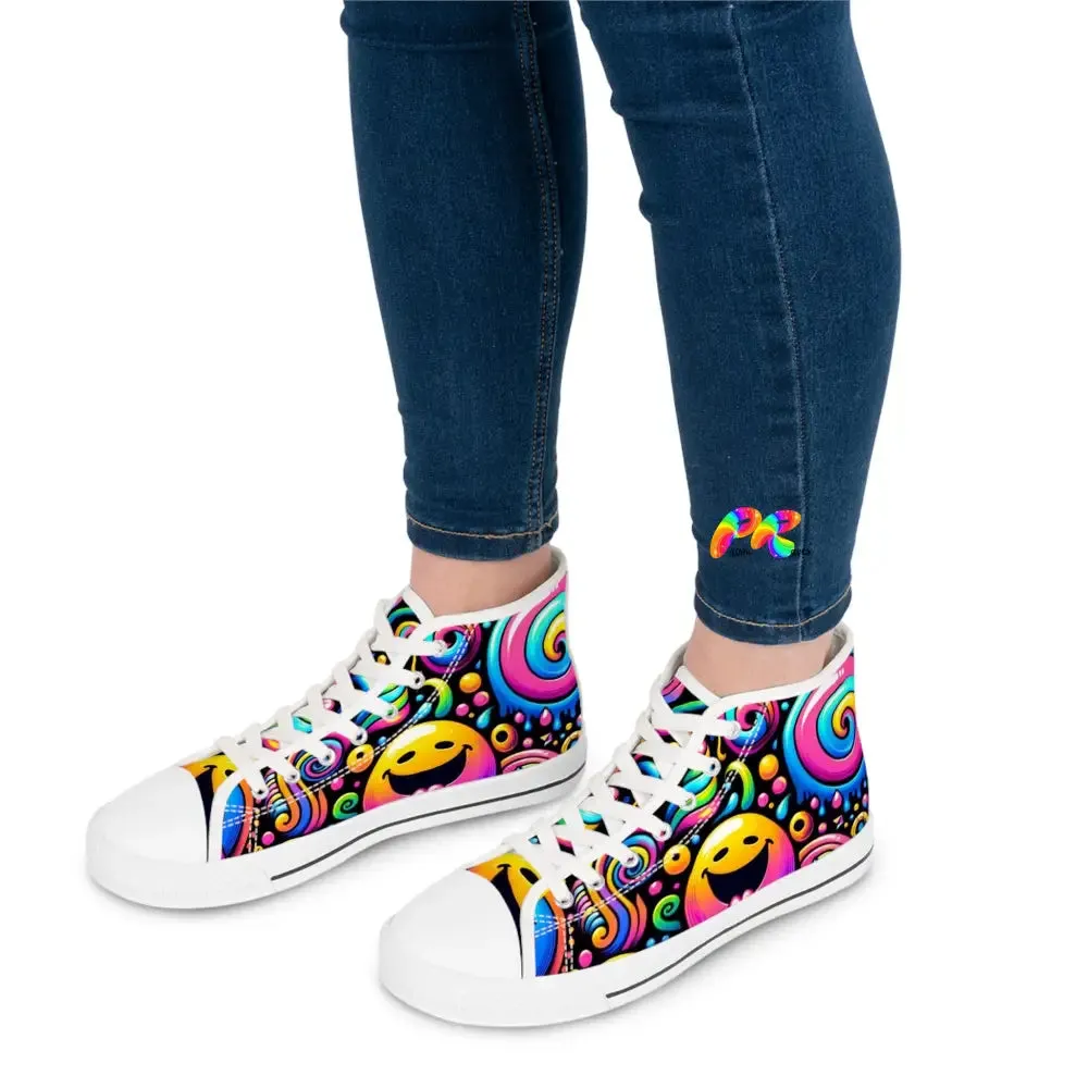 Hyper Groove Women's High Top Canvas Rave Sneakers