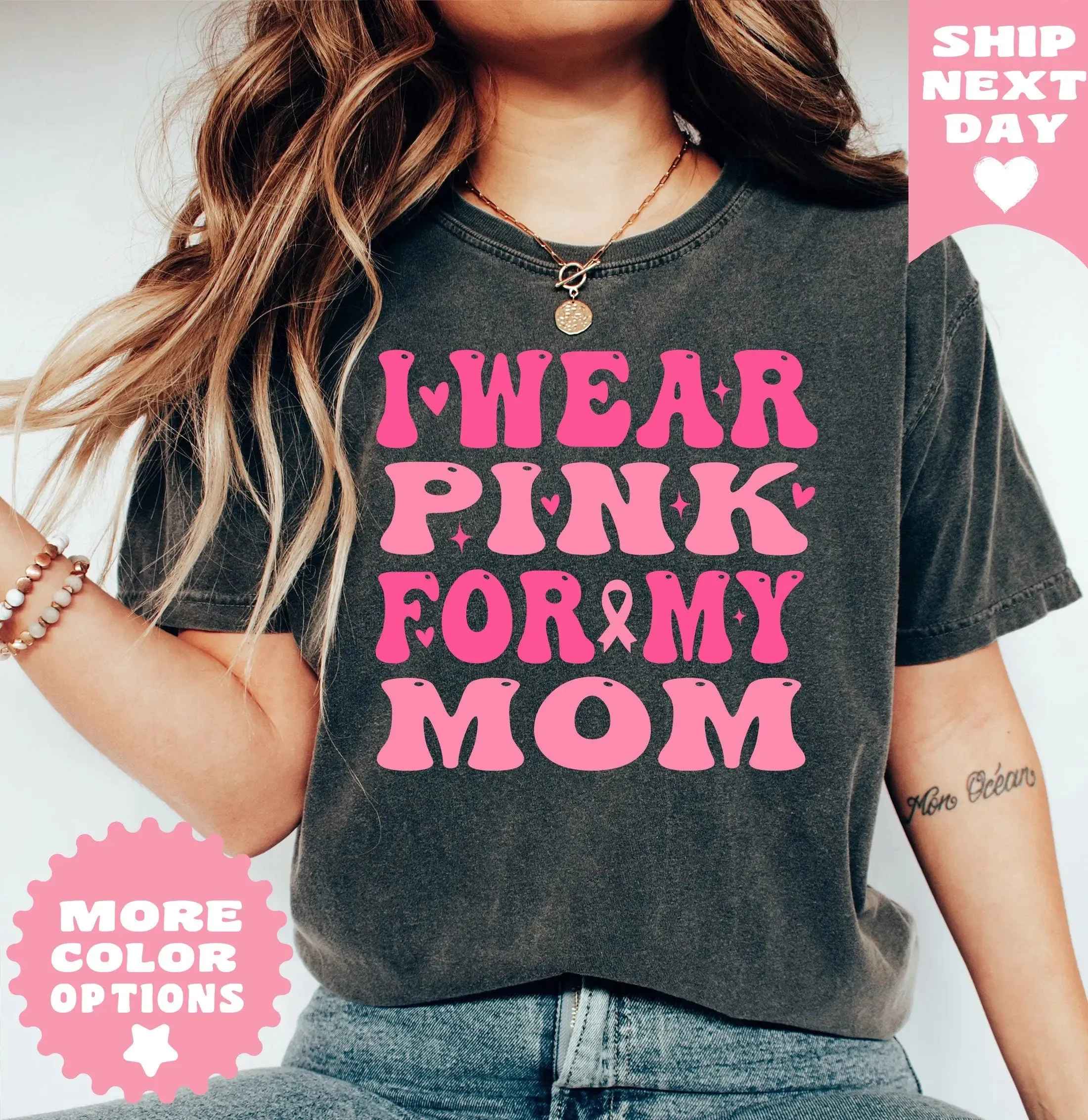 I Wear Pink For My Mom Shirt, Pink Ribbon Shirt, Breast Cancer Shirt, Cancer TShirt, Cancer Mom TShirt, Cancer Awareness, Cancer Support Tee