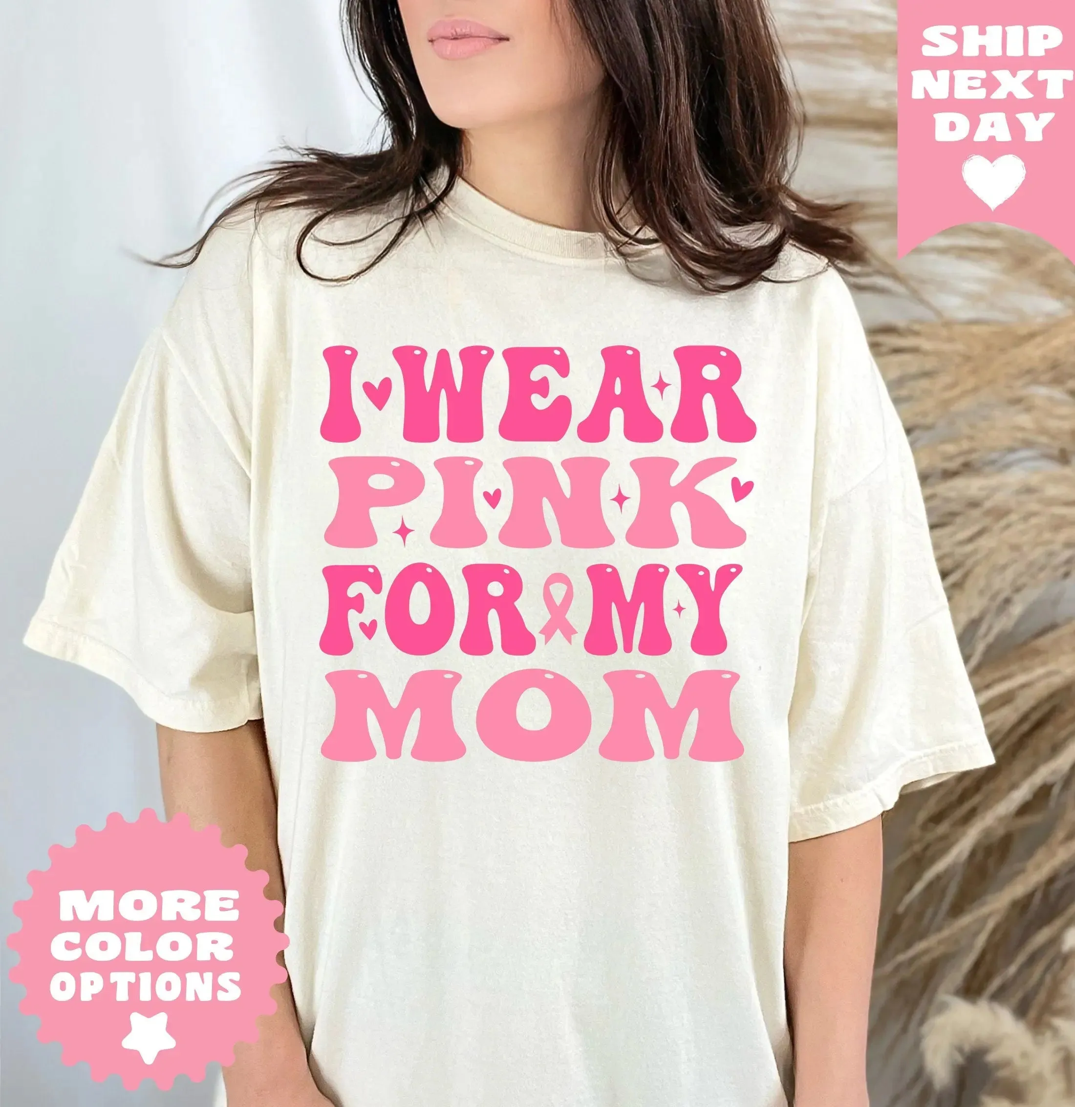 I Wear Pink For My Mom Shirt, Pink Ribbon Shirt, Breast Cancer Shirt, Cancer TShirt, Cancer Mom TShirt, Cancer Awareness, Cancer Support Tee