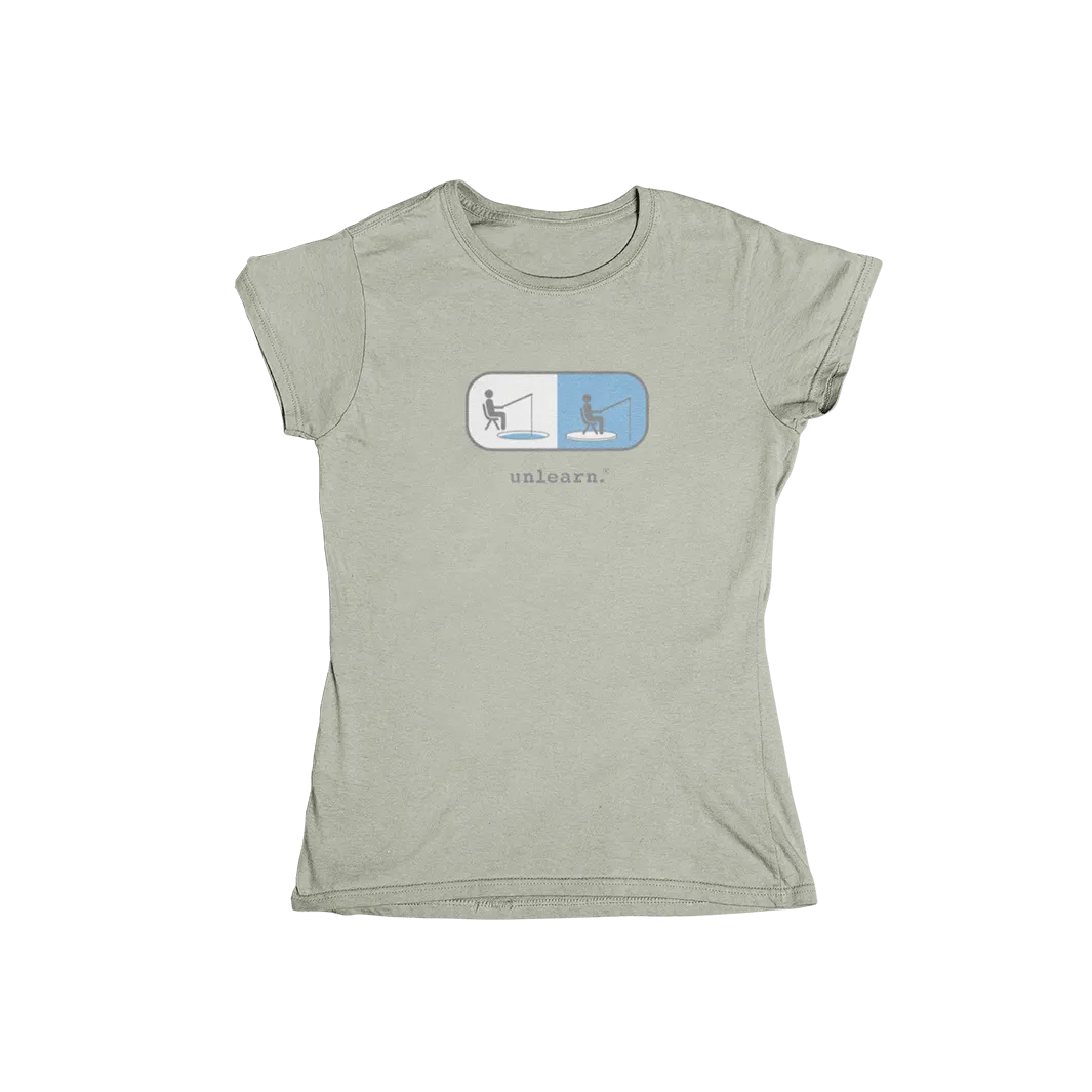 Ice Fishing - Women's Fitted Silver T-Shirt