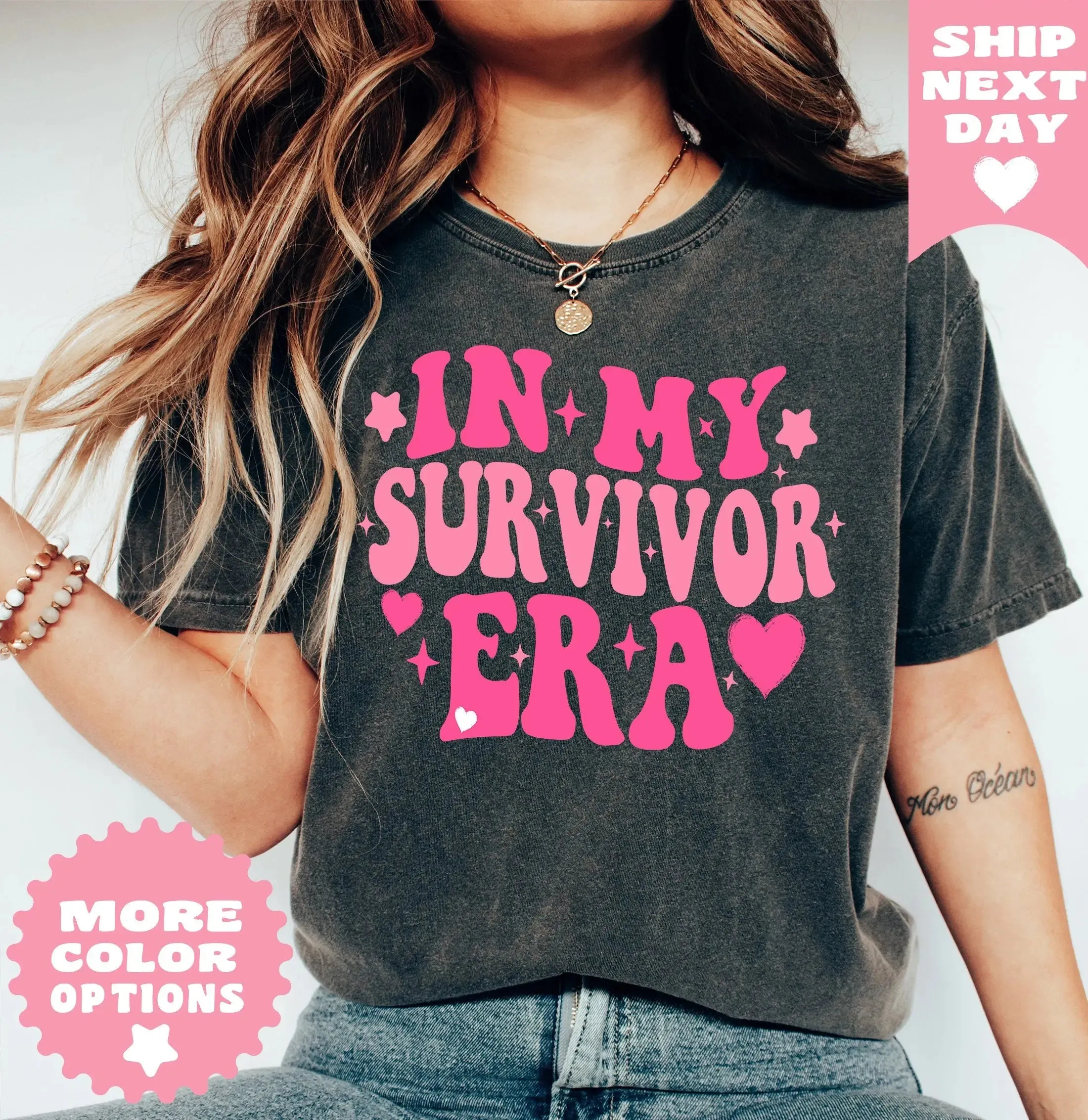 In My Survivor Era Breast Cancer Awareness Shirt, Breast Cancer Warrior T-Shirt, Breast Cancer Awareness Month, Breast Cancer Survivor Shirt