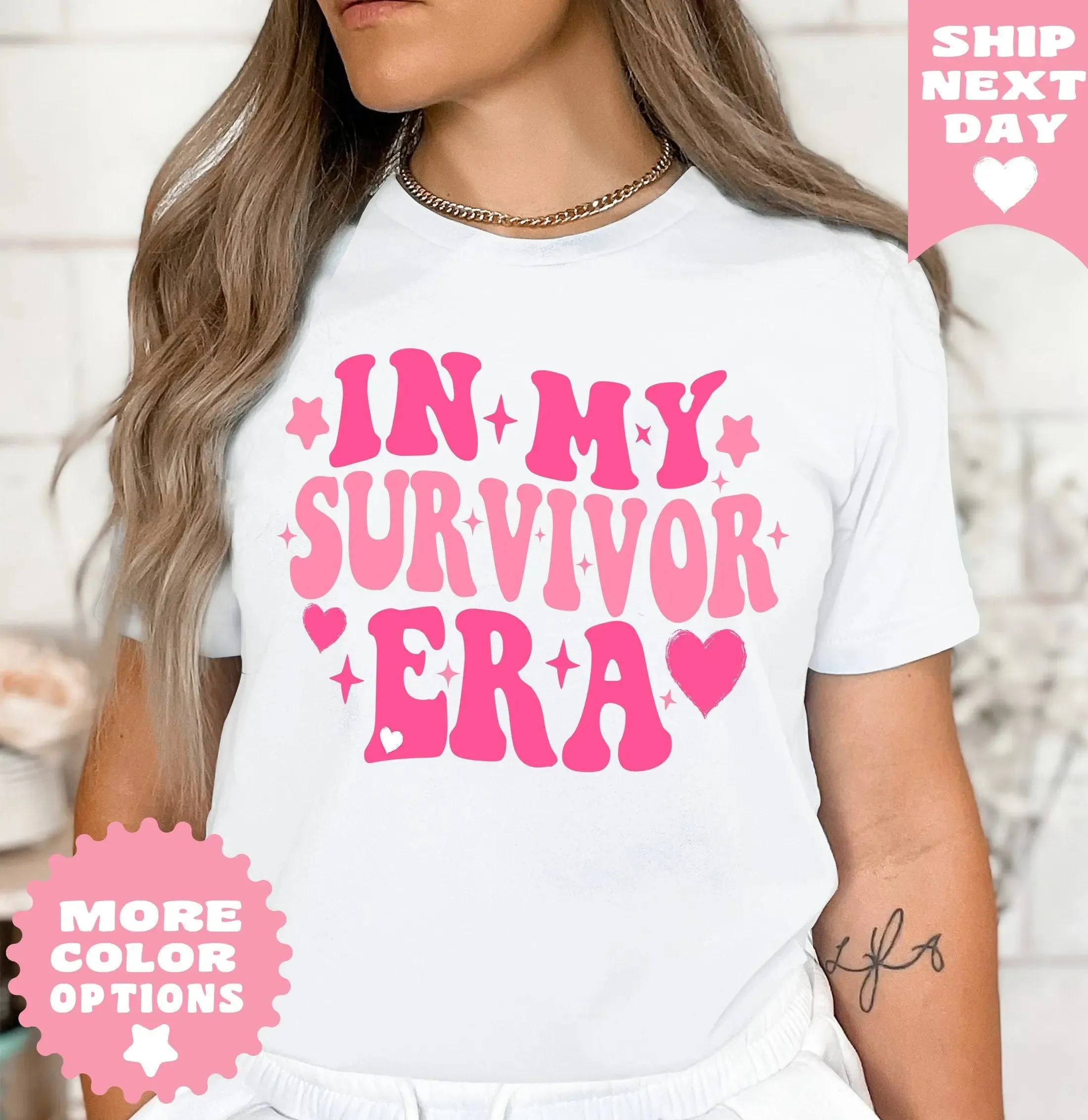 In My Survivor Era Breast Cancer Awareness Shirt, Breast Cancer Warrior T-Shirt, Breast Cancer Awareness Month, Breast Cancer Survivor Shirt