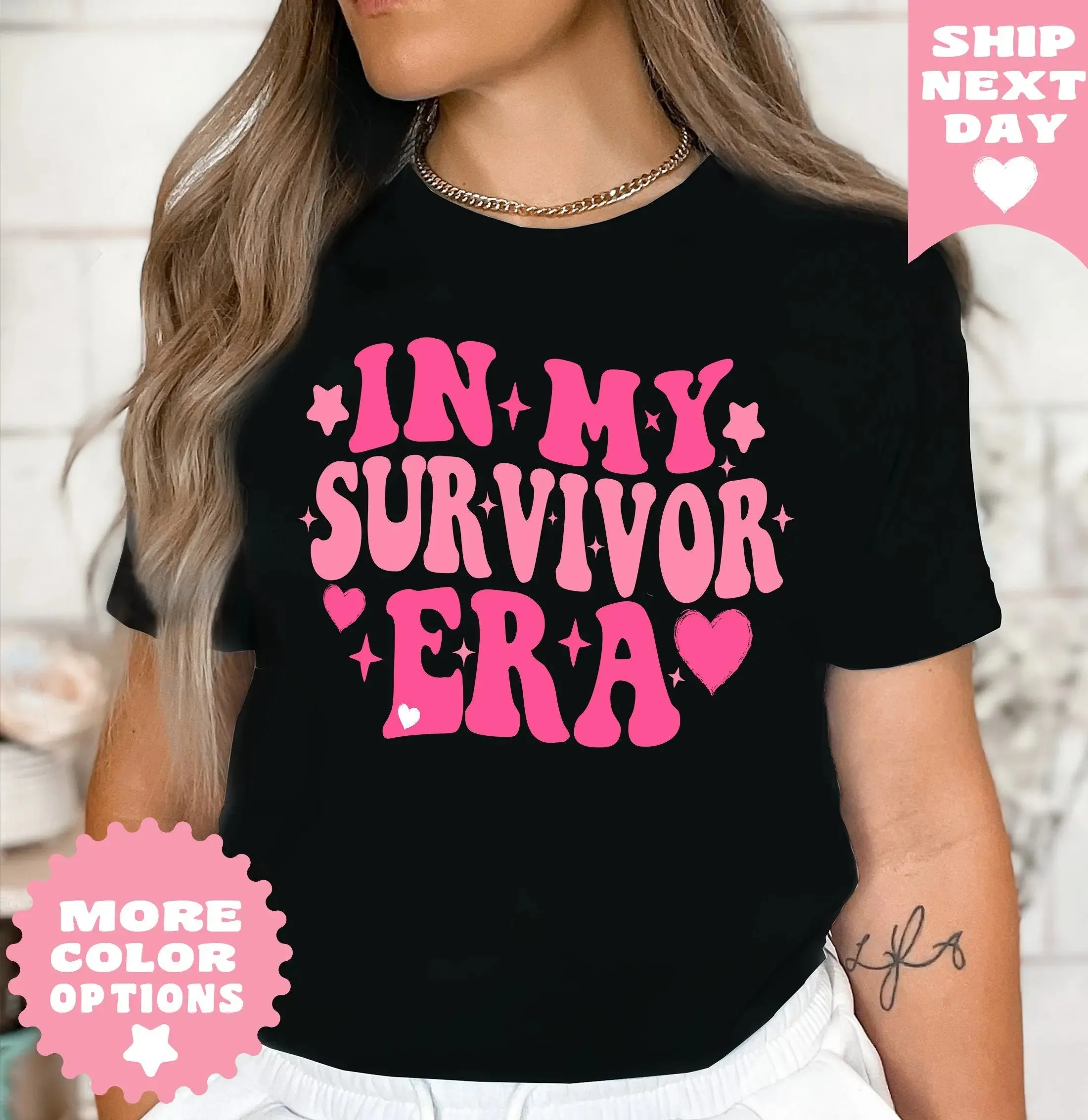 In My Survivor Era Breast Cancer Awareness Shirt, Breast Cancer Warrior T-Shirt, Breast Cancer Awareness Month, Breast Cancer Survivor Shirt