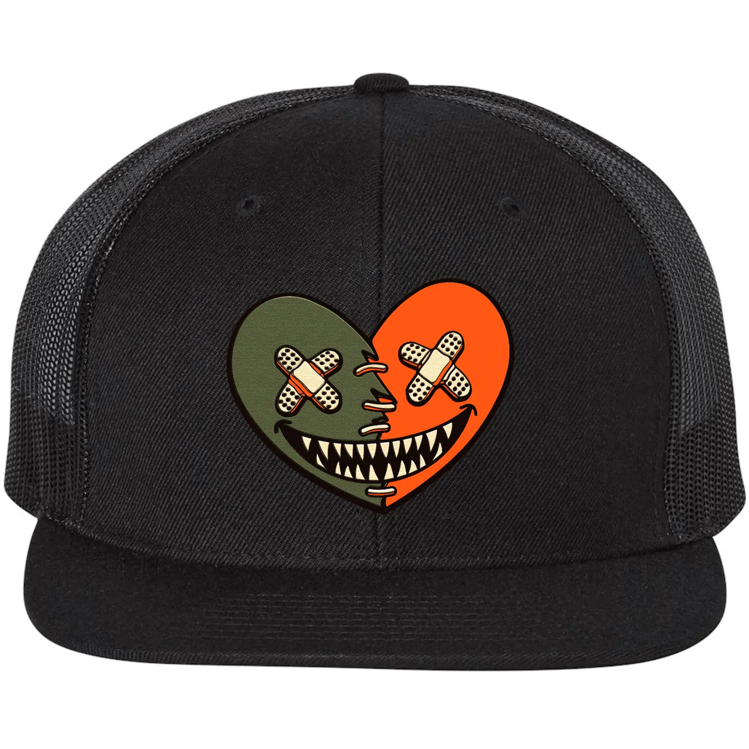 Jordan MVP Sky J Olive Flat Brim Trucker Snapback Hat to Match : CELADON HEART BAWS