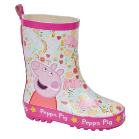 Kids Wellington Welly Boots Peppa Pig Pink Girls 7-12