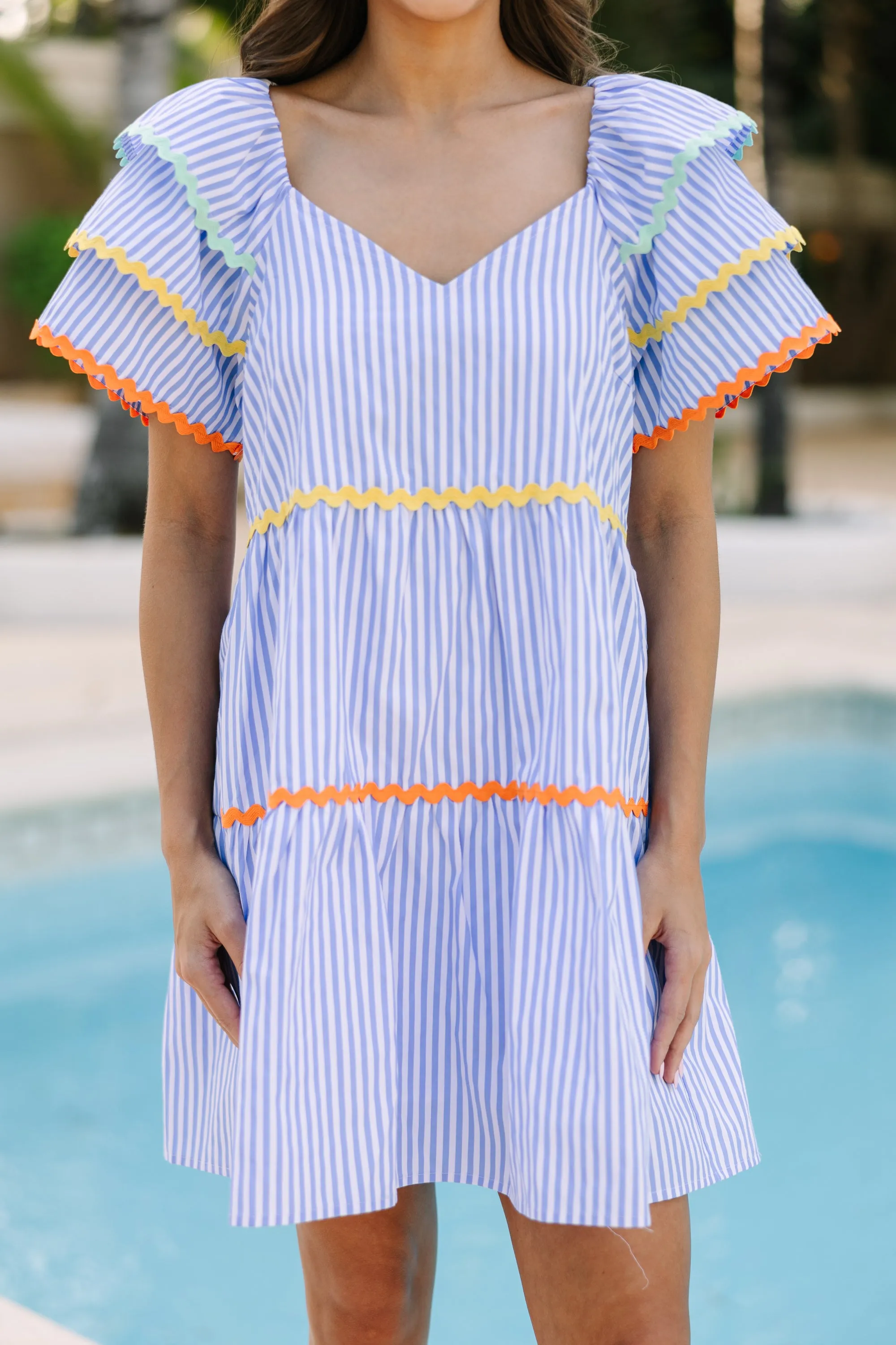 Lift You Up Blue Striped Dress