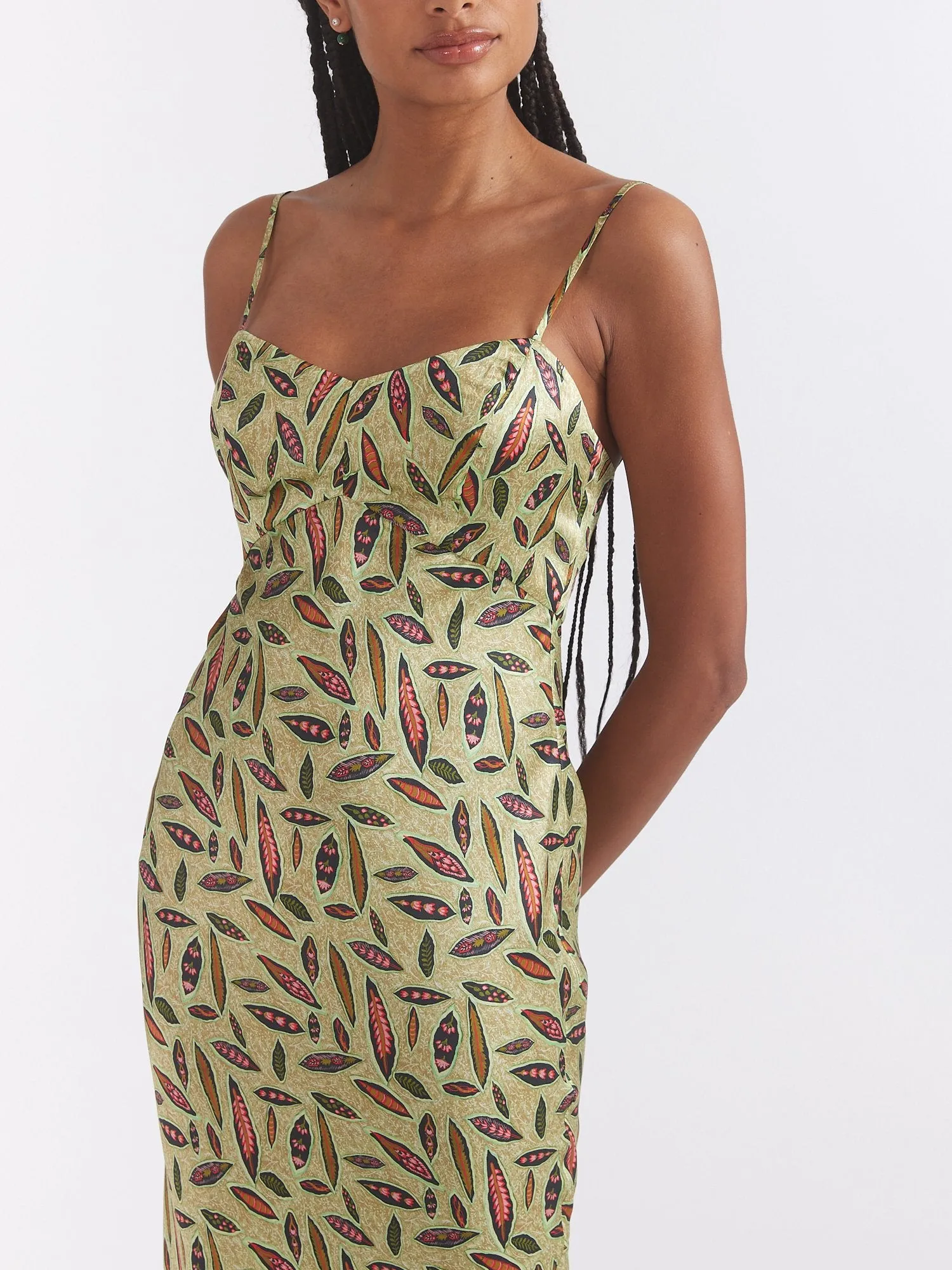 Mimi-B Green Slip Maxi Dress