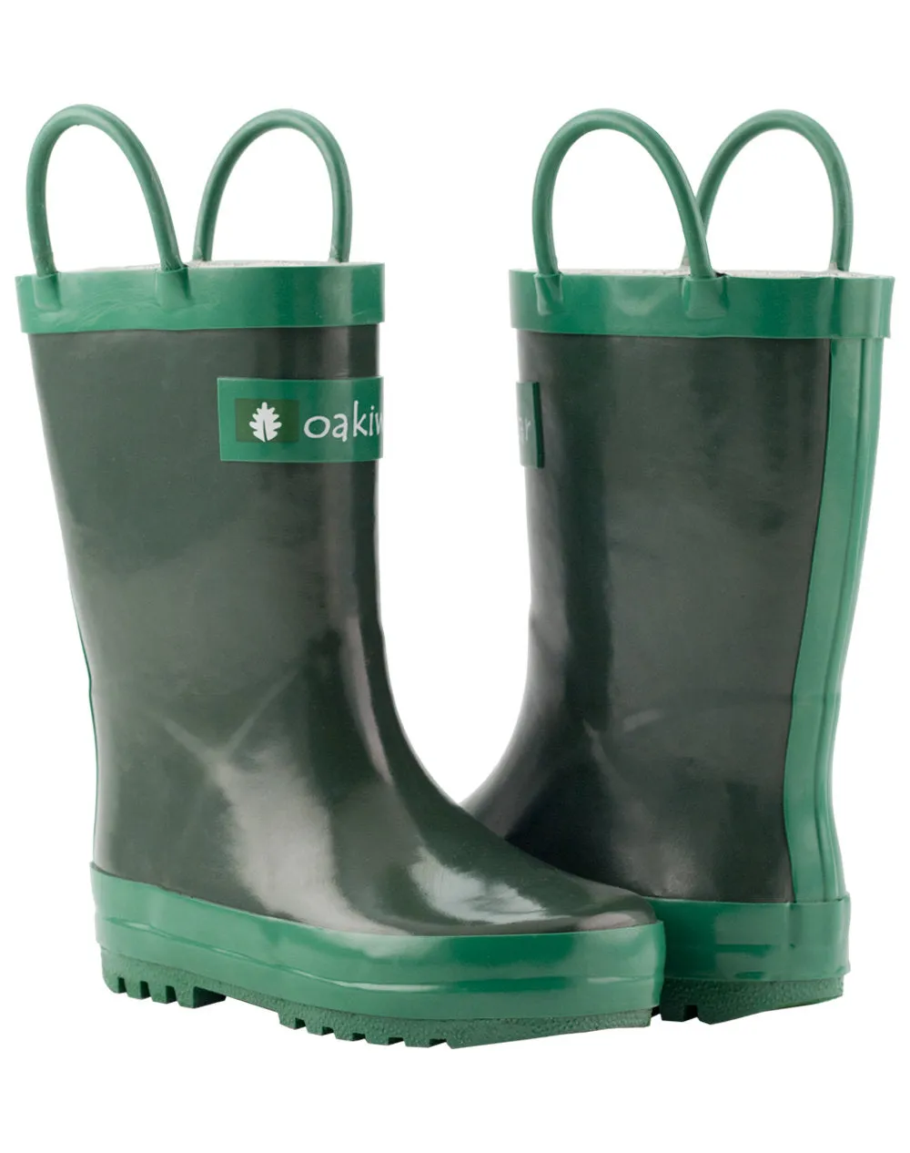 Nature Green Loop Handle Rubber Rain Boot