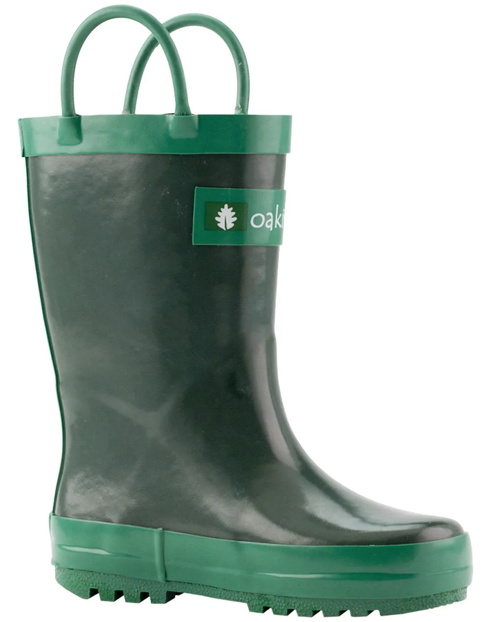 Nature Green Loop Handle Rubber Rain Boot