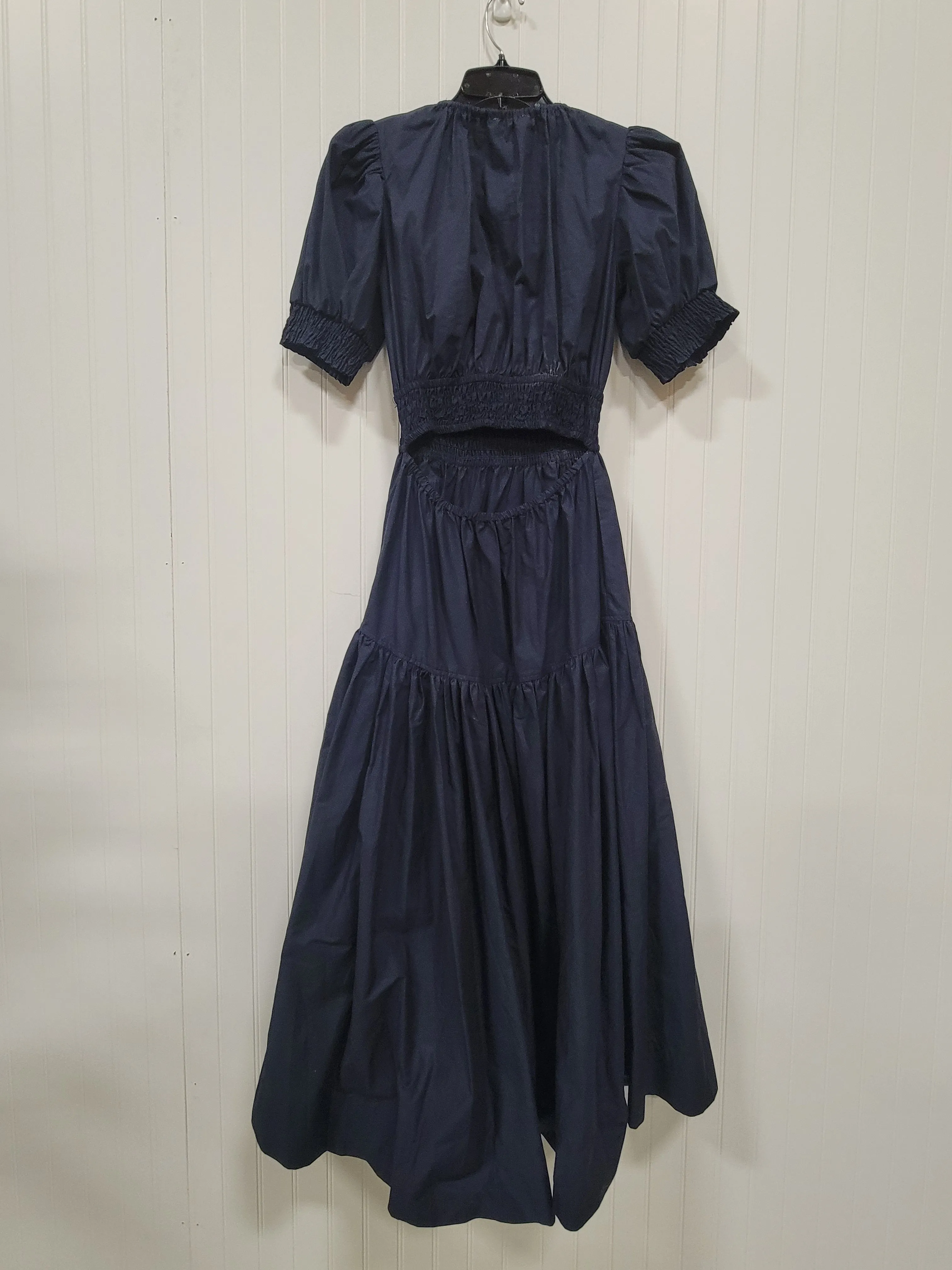 Navy Puff Sleeve Dress