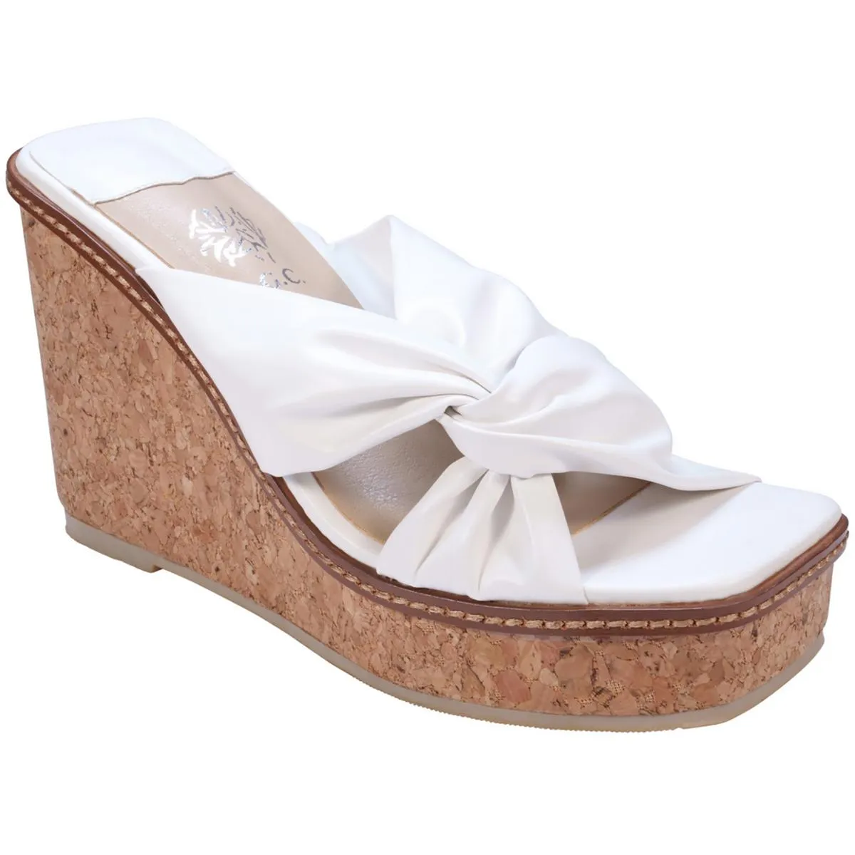 Neila Womens Cork Slip On Wedge Sandals