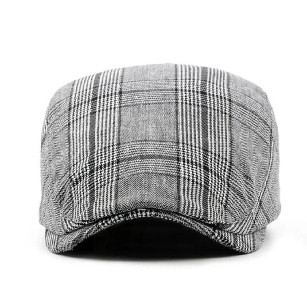 Plaid Cotton Blend Ivy Flat Cap