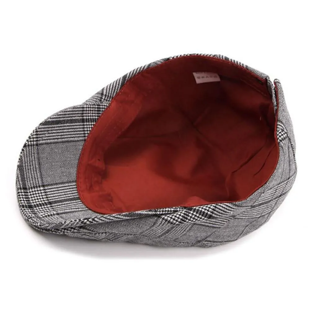 Plaid Cotton Blend Ivy Flat Cap