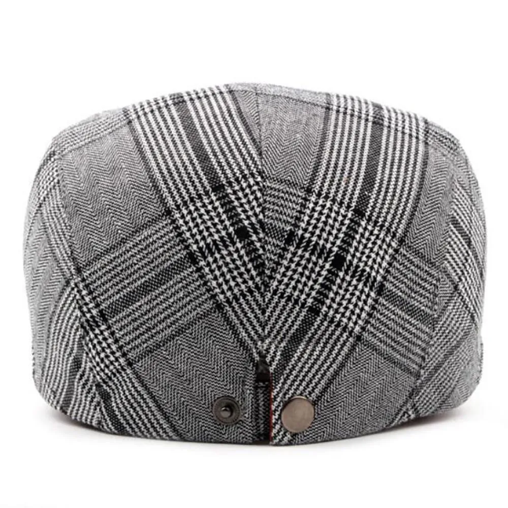 Plaid Cotton Blend Ivy Flat Cap