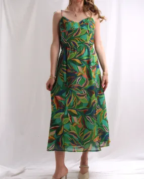 Printed Midi Dress - Emerald