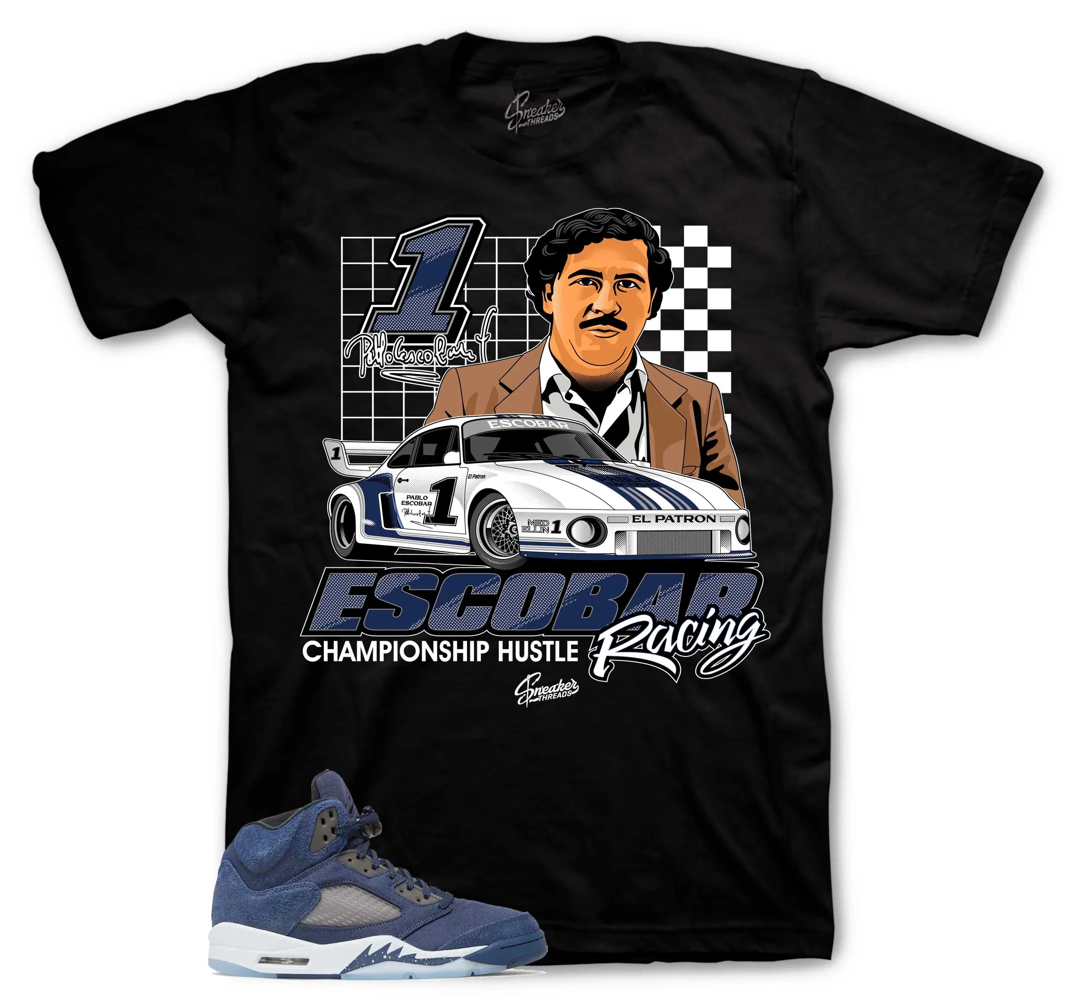 Retro 5 Midnight Navy Champ Hustle Shirt