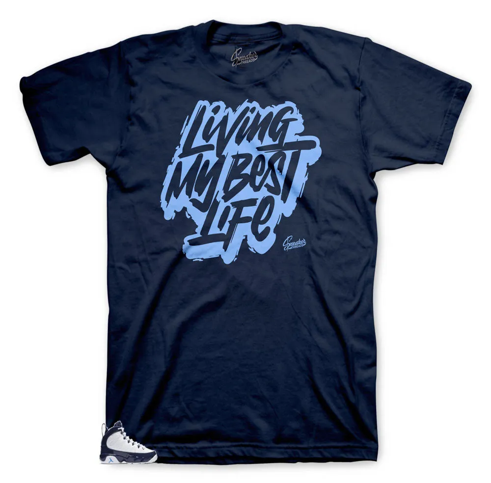 Retro 9 University Blue All Star Shirt - Livin Life - Navy