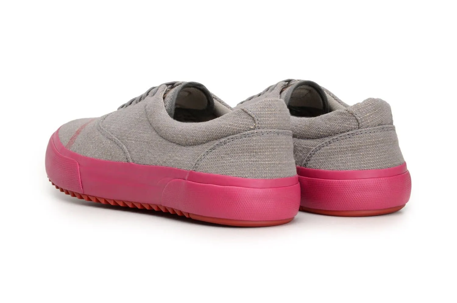 'Revenant' sneaker with vulcanised outsole by Brave Gentleman - grey/neon pink