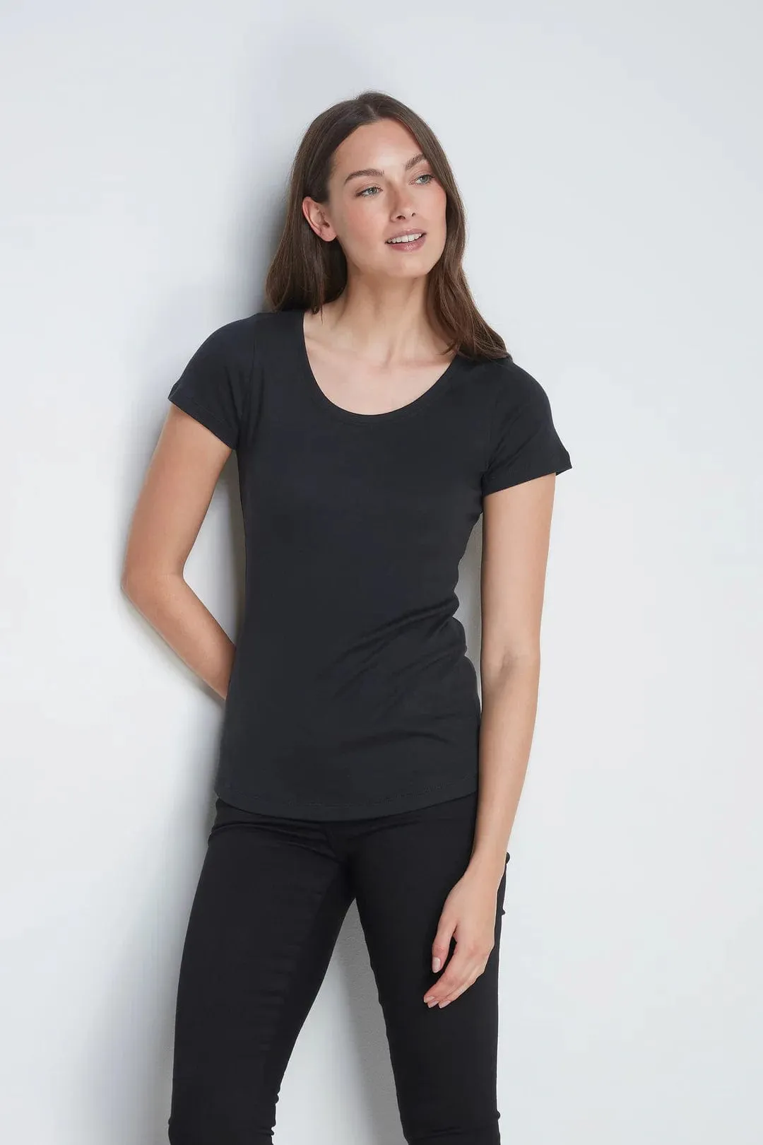 Scoop Neck Cotton & TENCEL Modal Blend T-shirt | Multiple Colours